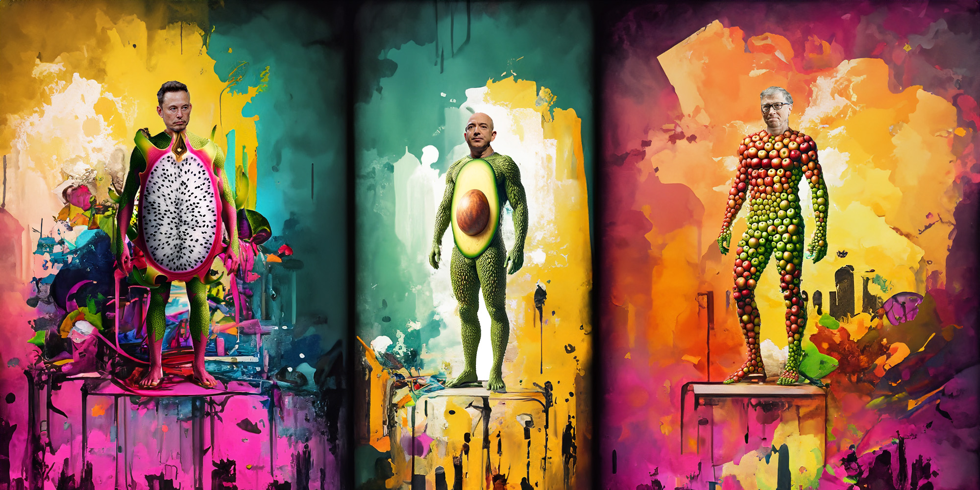 Bezos the Avocado, Musk the Dragon Fruit & Gates the Apple